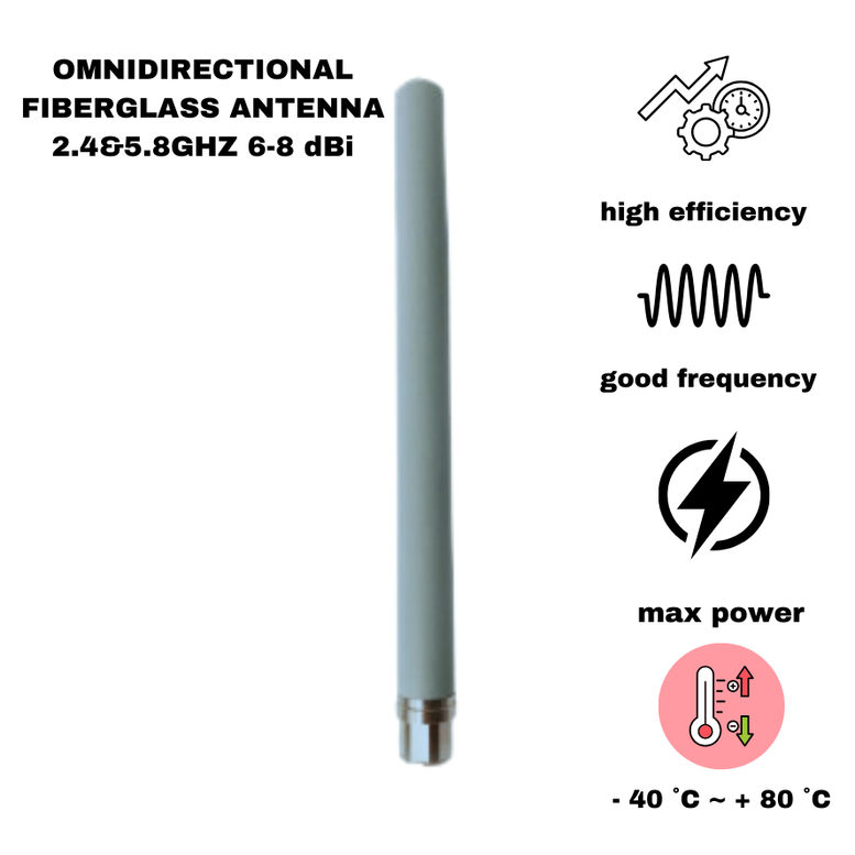 Outdoor best Omnidirectional Fiberglass Antenna 2.4&5.8GHz 6-8dBi