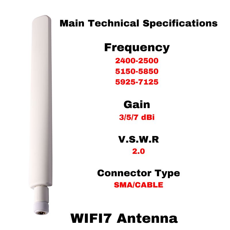 High Frequency WIFI7 Antenna with 2.4 Ghz-7 Ghz