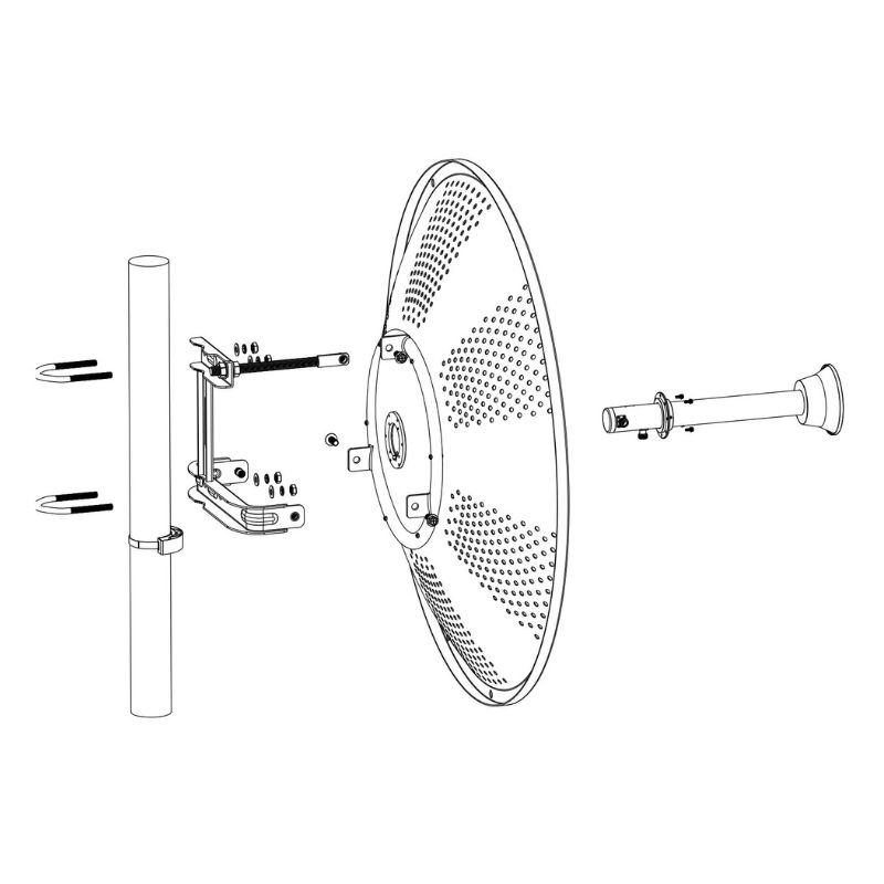 4.9 - 6.4 Ghz 32 Dbi Mimo Dish Antenna